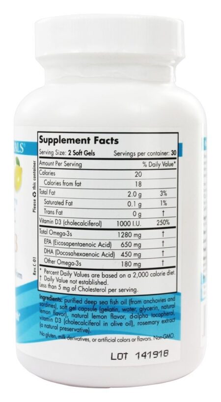 Ultimate Omega -D3 Limão superior em forma de triglicerídeo - 60 Softgels Nordic Naturals - Image 2