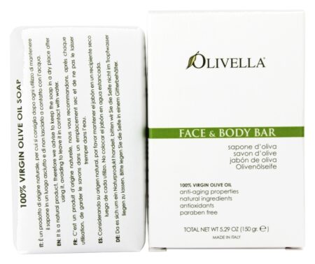 Sabonete de Azeite Virgem e Sabonete em Barra Corporal - 5.29 oz. Olivella