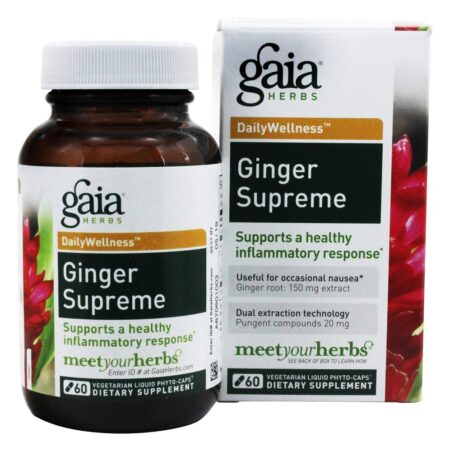 Gengibre Supremo Líquido Phyto Tampas - Cápsulas vegetarianas 60 Gaia Herbs