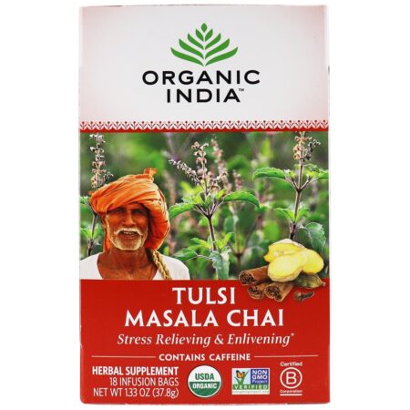 Tulsi Chá Masala Chai - 18 Saquinhos de Chá Organic India