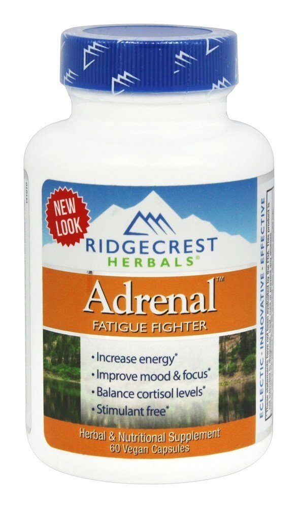 Lutador de fadiga adrenal - 60 Tampas veganas Ridgecrest Herbals