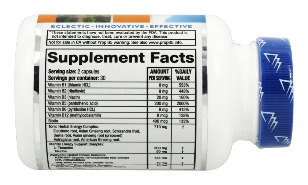 Lutador de fadiga adrenal - 60 Tampas veganas Ridgecrest Herbals - Imagem 2