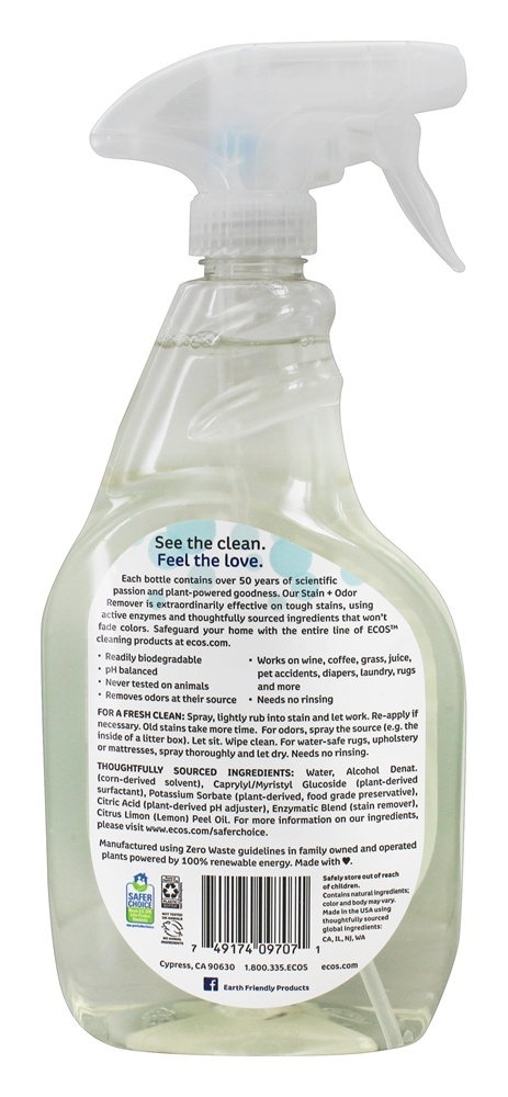 Removedor Diário de Manchas e Odores ECOS - 22 fl. oz. Earth Friendly - Imagem 2