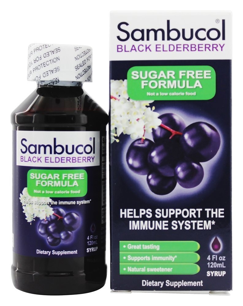 Líquido de sabugueiro preto sem açúcar - 4 fl. oz. Sambucol