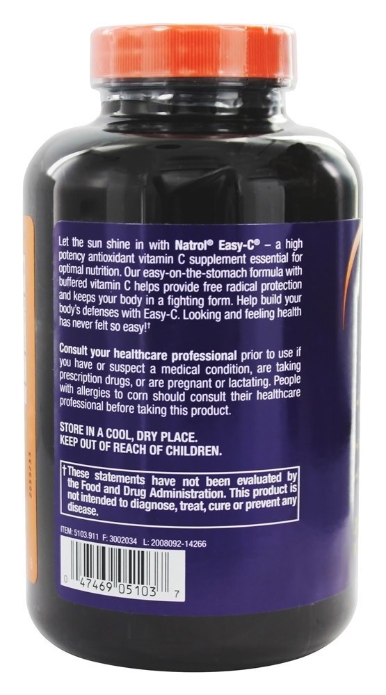 Vitamina C fácil com Bioflavonóides 500 mg. - Cápsulas vegetarianas 240 Natrol - Imagem 3