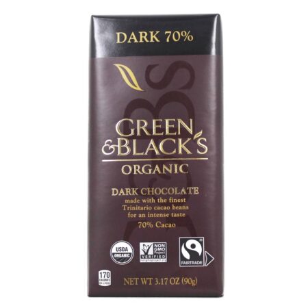 Barra de chocolate escura 70 % de cacau - 3.17 oz. Green & Black's Organic