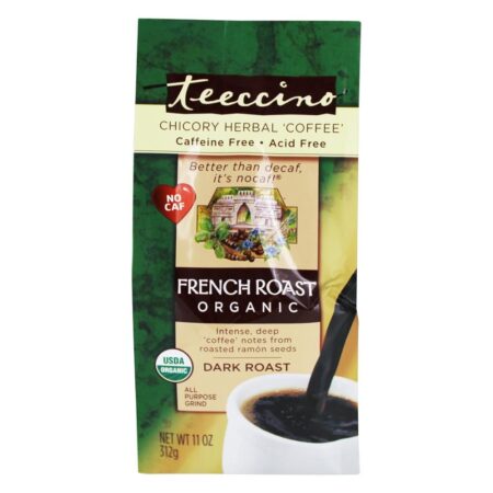 Assado assado escuro cafeína livre chicória ervas francesas francesas assadas - 11 oz. Teeccino