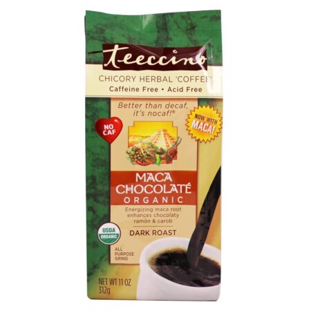 Assado escuro, naturalmente, sem cafeína, com ervas, Maca Chocolate - 11 oz. Teeccino