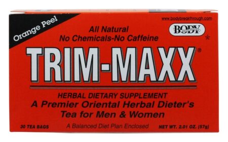 Trim-Maxx Herbal Dieter Chá para Homens e Mulheres Orange Peel - 30 Saquinhos de Chá Body Breakthrough - Image 3