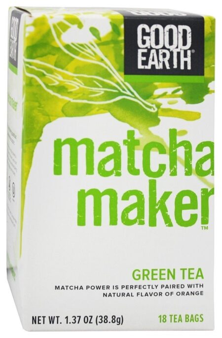 Matcha Maker Chá Verde Laranja - 18 Saquinhos de Chá Anteriormente Super Green Tea Matcha Sencha & Orange Good Earth Teas