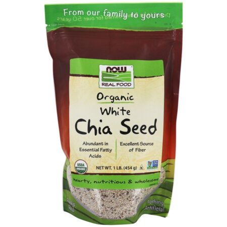 NOW Real Food Sementes de Chia Orgânica Branca - 1 lb. NOW Foods