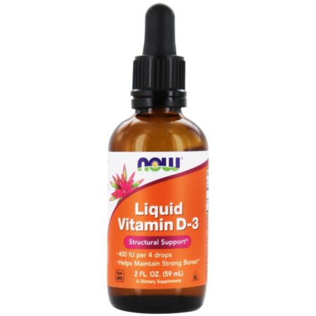 Vitamina D3 Líquida 400 UI - 2 fl. oz. NOW Foods