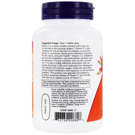 Proteção antioxidante C-1000 - 100 Tablets NOW Foods - Image 3