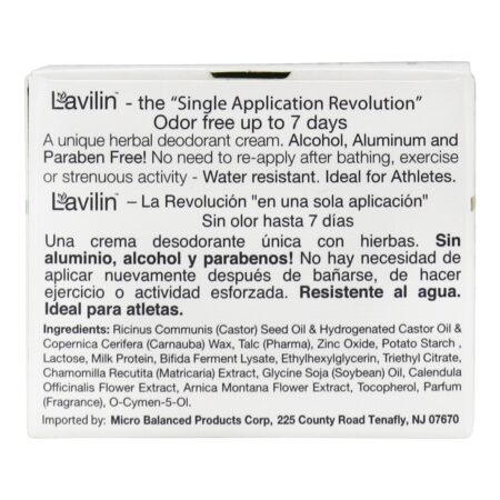 Lavilin Bio Balance Creme desodorante para os pés - 0.44 oz. NOW Foods - Image 3