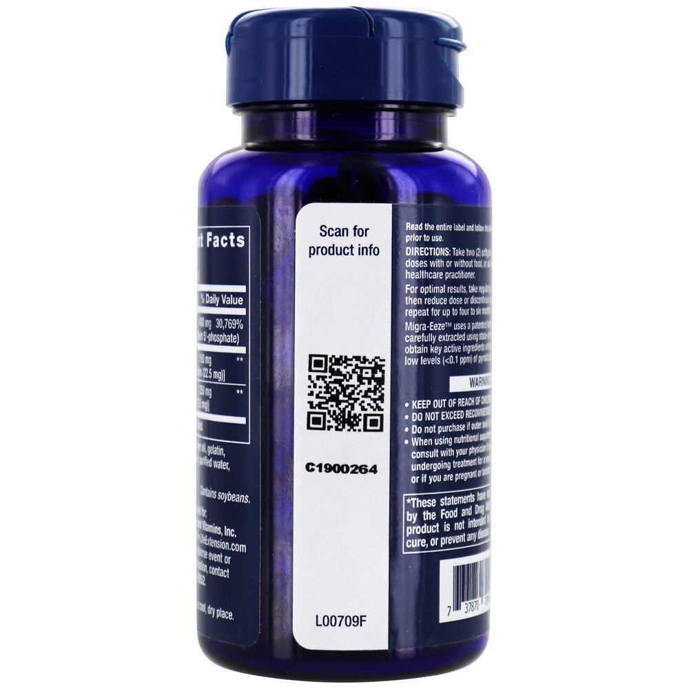 Migra-Eeze Fórmula de Petasite-Gengibre-Riboflavina - 60 Softgels Life Extension - Imagem 4