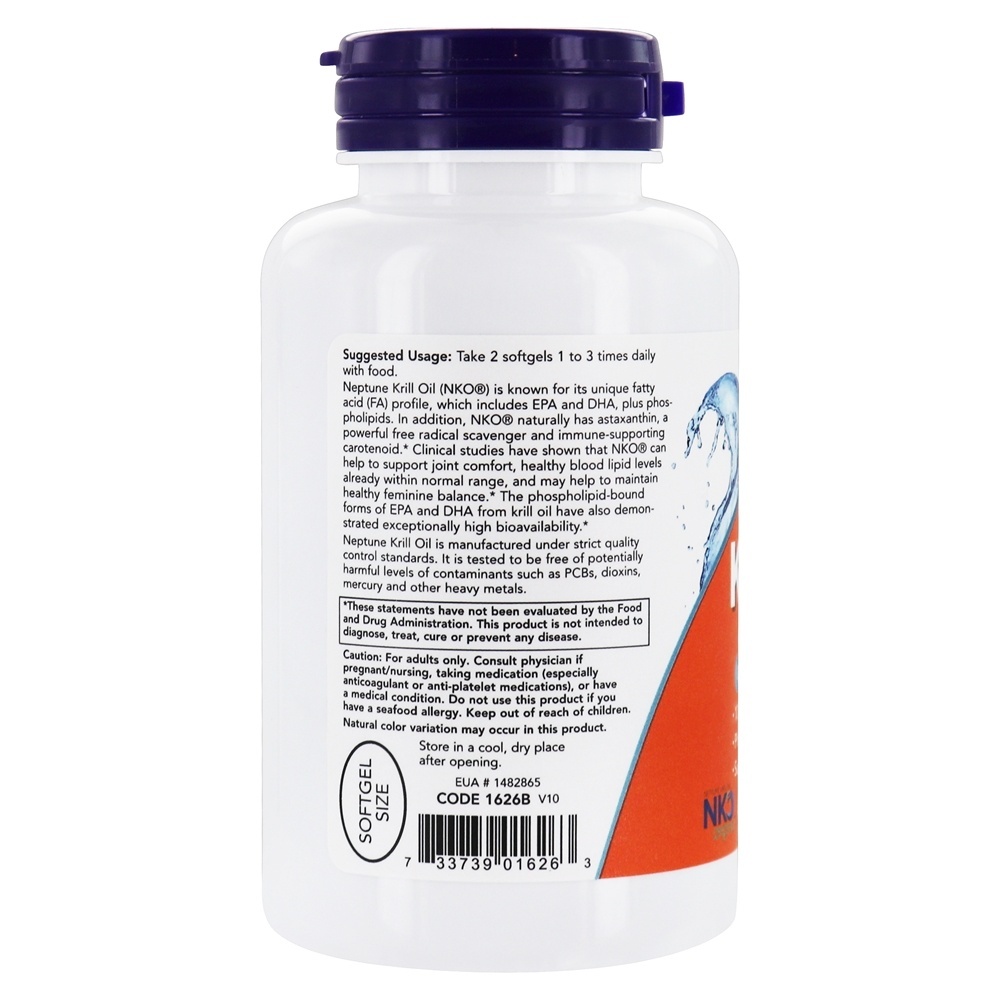 Óleo de Krill Neptune 500 mg. - 120 Softgels NOW Foods - Imagem 3