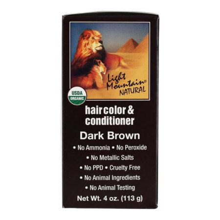 Cor do cabelo e condicionador Kit Dark Brown - 4 oz. Light Mountain Natural - Image 4