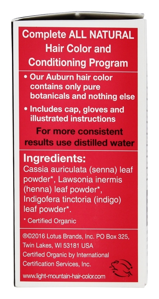 Cor do cabelo e condicionador Kit Auburn - 4 oz. Light Mountain Natural - Imagem 2