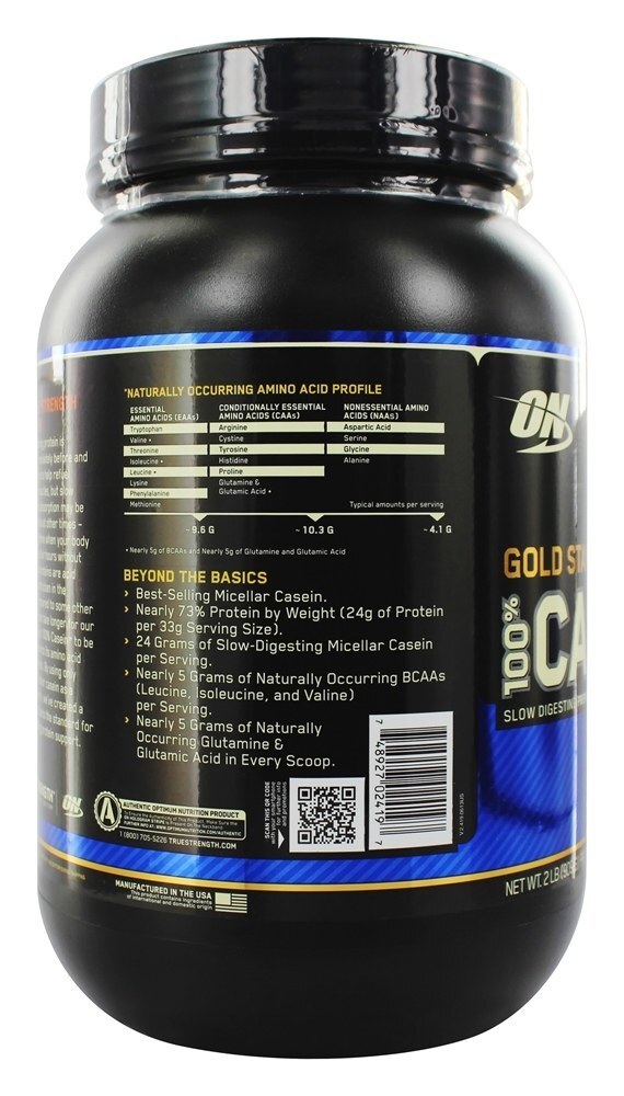 100 % Caseína Baunilha Cremosa Dourada Padrão - 2 lbs. Optimum Nutrition - Imagem 3