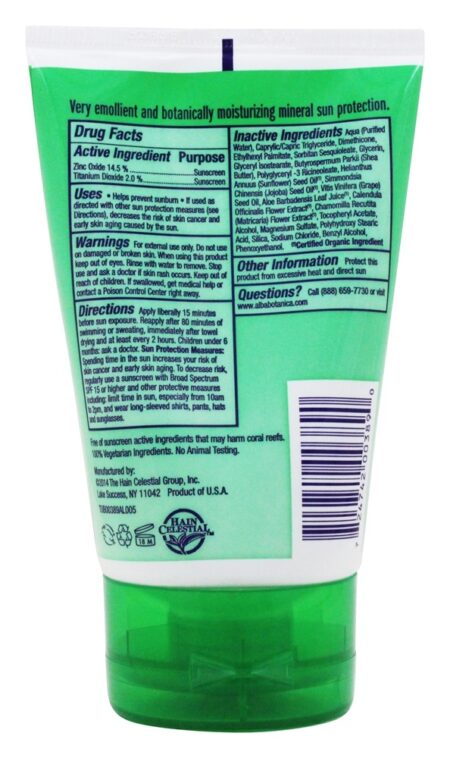 Proteção Mineral Muito Emoliente Sunblock Sem Fragrância 30 SPF - 4 fl. oz. Alba Botanica - Image 2