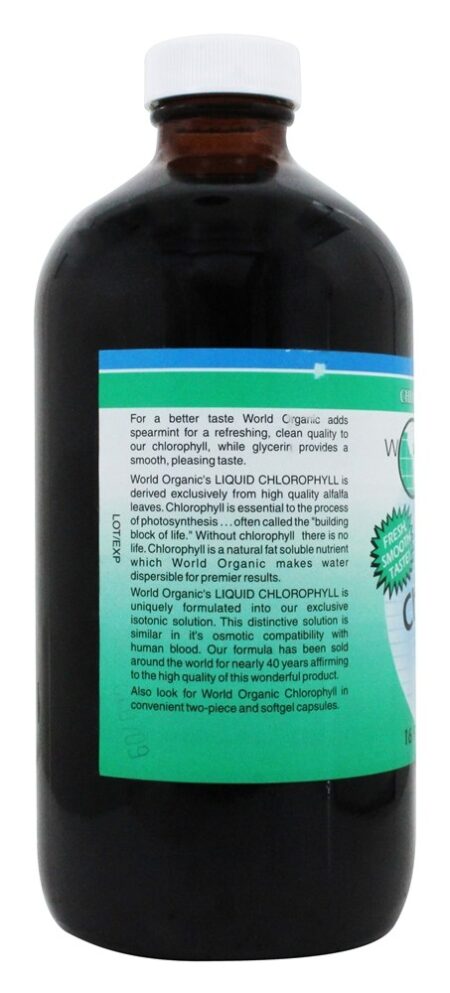 Clorofila líquida com hortelã e glicerina 100 mg. - 16 fl. oz. World Organic - Image 3