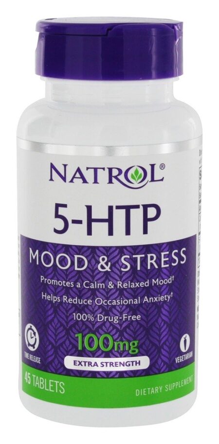 5-HTP Suporte para Humor & Estresse com Liberação Programada Potência Máxima 100 mg. - 45 Tablets Natrol