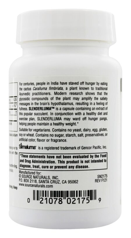 Slenderluma com Caralluma Fimbriata 500 mg. - Cápsulas vegetarianas 30 Source Naturals - Image 3