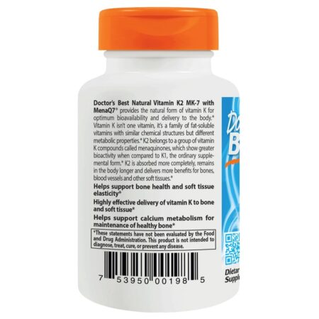 Vitamina K2 MK7 Natural com MenaQ7 45 mcg. - Cápsulas vegetarianas 60 Doctor's Best - Image 3