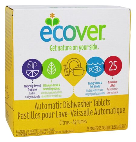 Pastilhas Automáticas para Lavar Louça 25 Carrega Citrus - 17.6 oz. Ecover