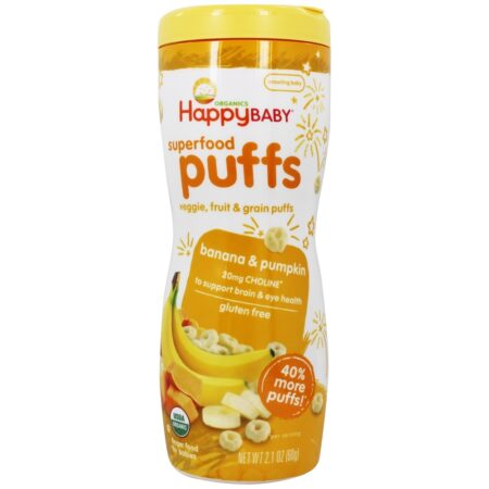 Feliz Puffs Orgânico Superfood Banana - 2.1 oz. Happy Family