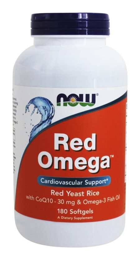 Red Omega Arroz vermelho com levedura CoQ10 - 180 Softgels NOW Foods