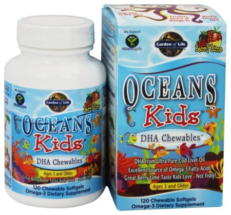 Oceanos Crianças DHA Chewabl Baga Cal - 120 Softgels Garden of Life