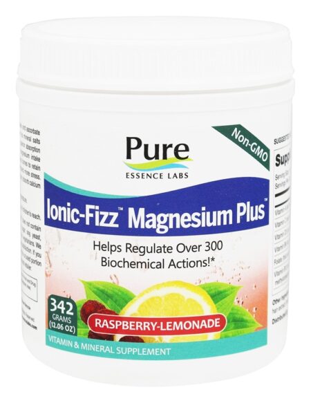 Ionic-Fizz Magnésio Plus Sabor Framboesa De Limonada - 12.06 oz. Pure Essence Labs