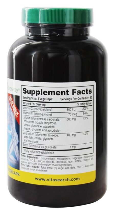 Cálcio Vegetariano 1000 mg com Magnésio 400 mg - Cápsulas vegetarianas 180 Phyto Therapy - Image 2