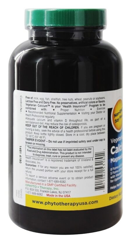 Cálcio Vegetariano 1000 mg com Magnésio 400 mg - Cápsulas vegetarianas 180 Phyto Therapy - Image 3