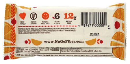 Amora de laranja de barra de fibra de água - 1.6 oz. NuGo Nutrition - Image 3