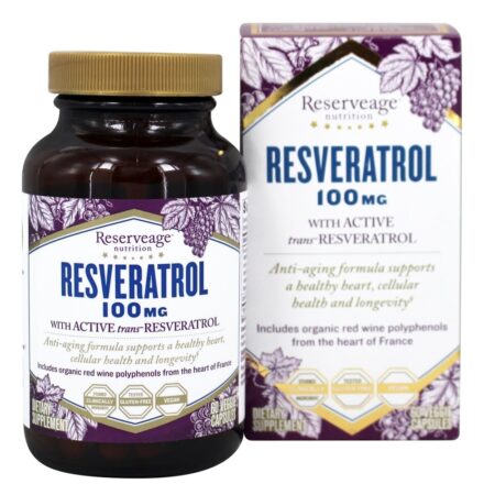 Resveratrol 100 mg. - Cápsulas vegetarianas 60 Reserveage Nutrition