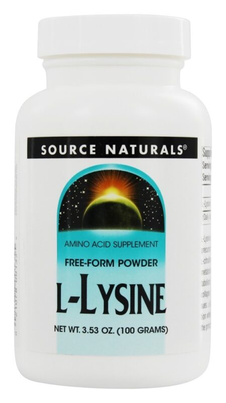 Pó de Forma Livre de L Lisina - 3.53 oz. Source Naturals