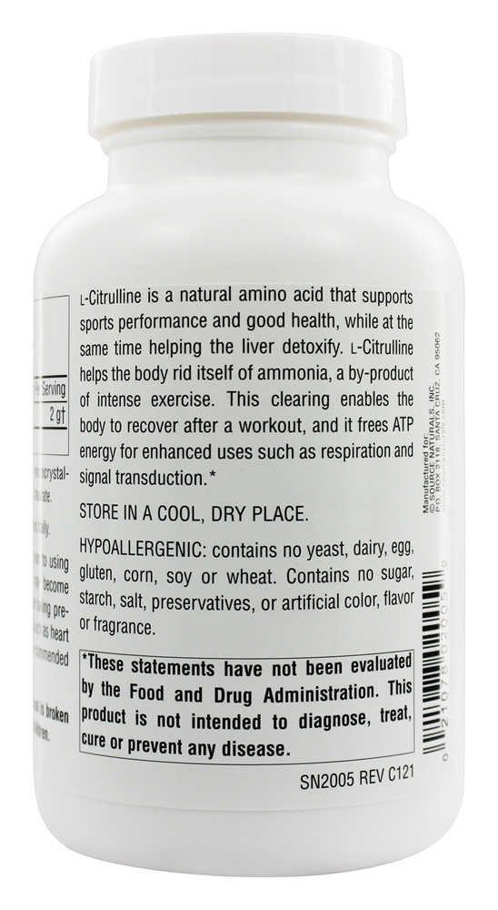 L Citrulina de Forma Livre 500 mg. - Cápsulas 120 Source Naturals - Imagem 3