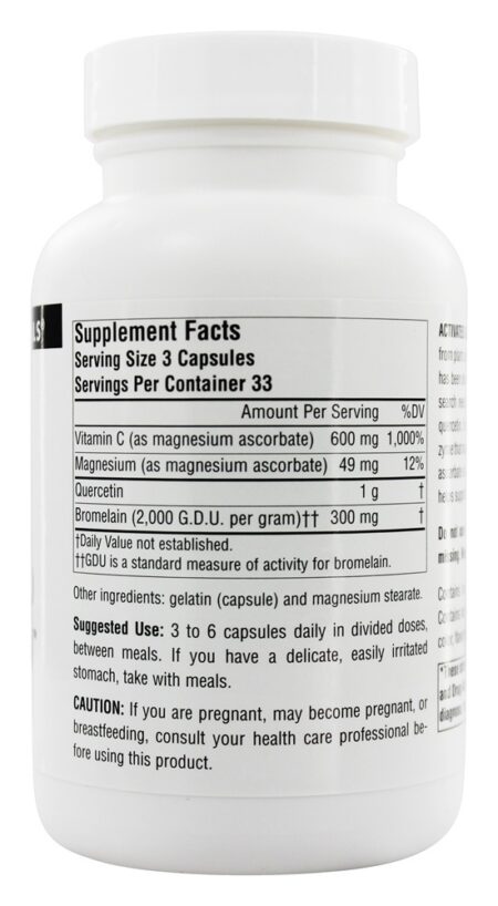 Complexo Bioflavonóide Quercetina Ativado - Cápsulas 100 Source Naturals - Image 2