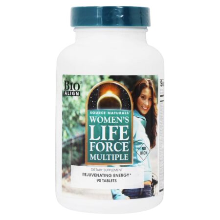 Energia Múltipla Rejuvenescedora Feminina da Força Vital Sem Ferro - 90 Tablets Source Naturals