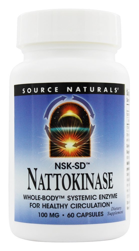 Nattokinase NSK S Inteiro-Corpo Sistêmico Enzima Para Saudável Circulação 100 mg. - Cápsulas 60 Source Naturals
