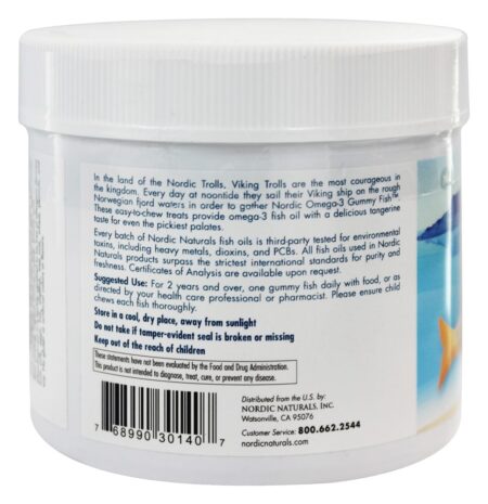 Nórdica Omega - 3 Deleites de tangerina de peixe gomoso - 30 Gummies Nordic Naturals - Image 3