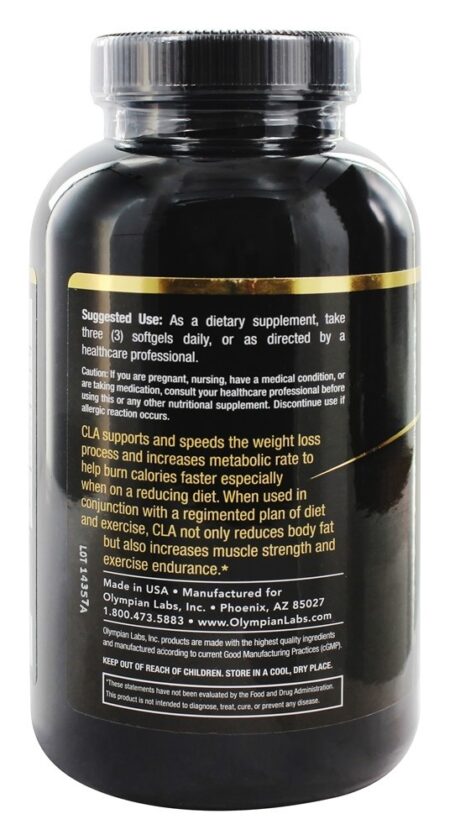 CLA 3000 mg. - 210 Softgels Olympian Labs - Image 3