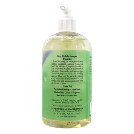 Bebê ó Bebê Xampu Unscented - 16 fl. oz. Rainbow Research - Image 3