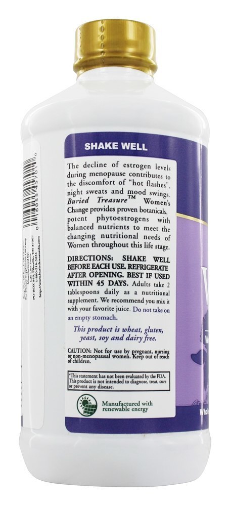 Women's Change Apoio Hormonal Feminino - 16 fl. oz. Buried Treasure Products - Imagem 3