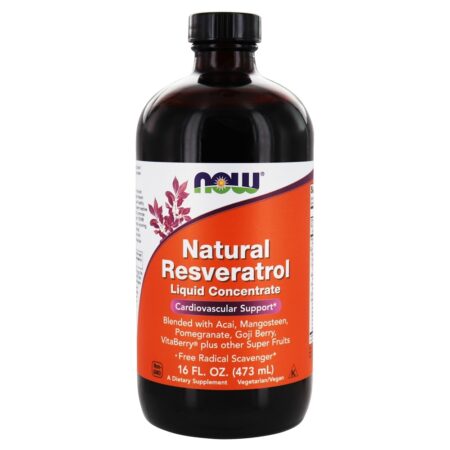 Natural Resveratrol Líquido Concentrado - 16 fl. oz. NOW Foods