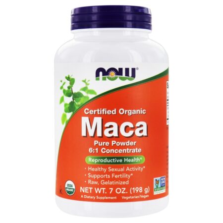 Maca orgânica certificada Pure pó - 7 oz. NOW Foods