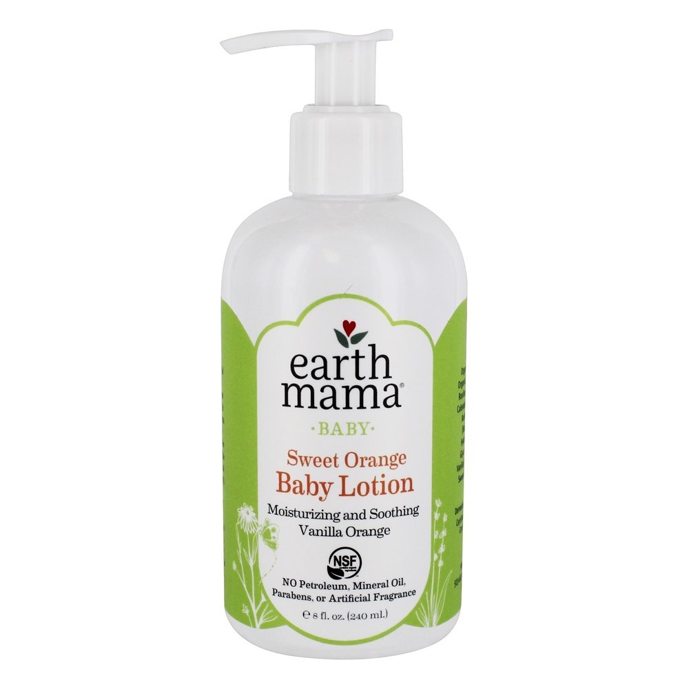 Loção Hidratante e Calmante para Bebês Laranja Natural de Baunilha - 8 fl. oz. Earth Mama