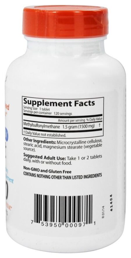 MSM com OptiMSM 1500 mg. - 120 Tablets Doctor's Best - Image 2